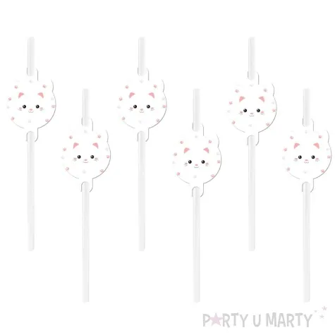 slomki slodki kotek bialy rozowy congee 20 cm 6 szt