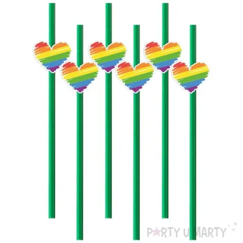 slomki teczowe serca zielone 19 5 cm 6 szt