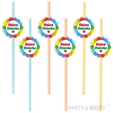 slomki teczowy dzien dziecka pastelowe 6 szt