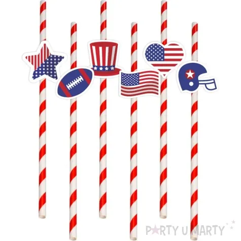 slomki usa amerykanskie symbole bialo czerwone 19 5 cm 6 szt