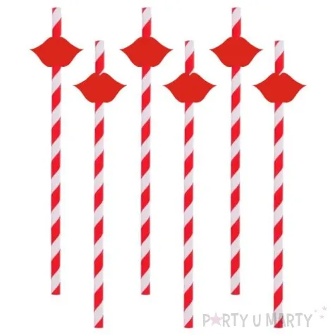 slomki usta 19 5 cm czerwone w paski 6 szt