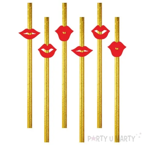 slomki usta mix zlote 19 5 cm czerwone 6 szt