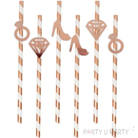 slomki wieczor panienski mix rose gold metalik 19 5 cm 6 szt