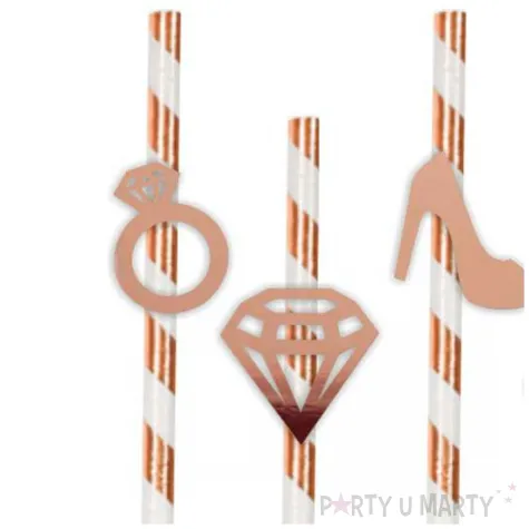 slomki wieczor panienski mix rose gold metalik 19 5 cm 6 szt