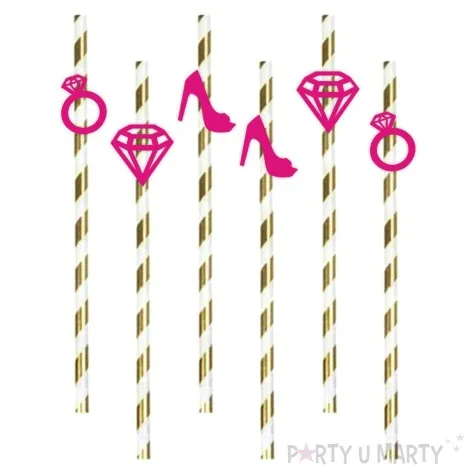 slomki wieczor panienski mix rozowe 19 5 cm 6 szt