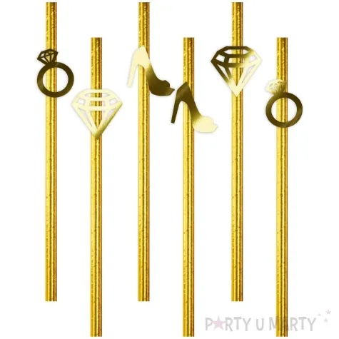 slomki wieczor panienski mix zloty metalik 19 5 cm 6 szt