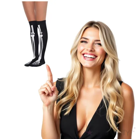 smieszne skarpety kosci szkieletu czarne amscan