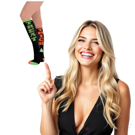 smieszne skarpety trick treat halloween amscan