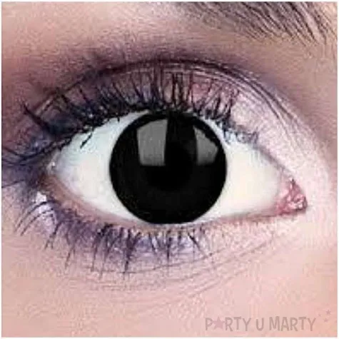 soczewki kolorowe black out czarne smiffys jednodniowe