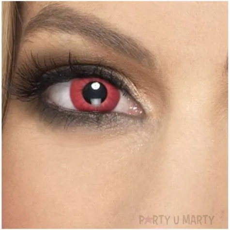 soczewki kolorowe electro czerwone smiffys jednodniowe