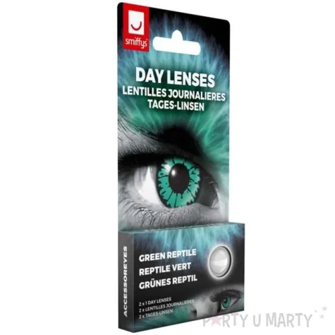 soczewki kolorowe jaszczurze oko zielone smiffys jednodniowe
