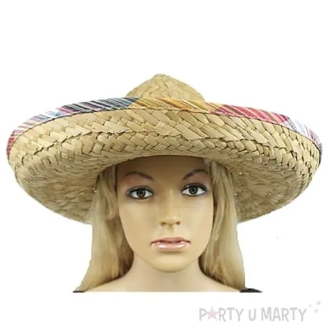 sombrero z kolorowym obszyciem