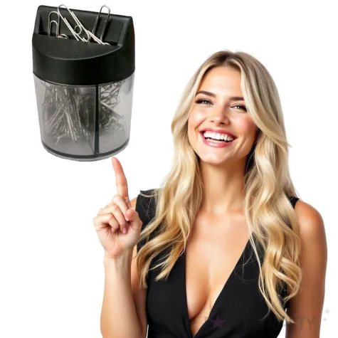 spinacze w pudelku magnetycznym srebrne titanum 28 mm 100 szt