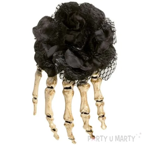 spinka do wlosow dlon szkieleta z roza czarno bezowy boland