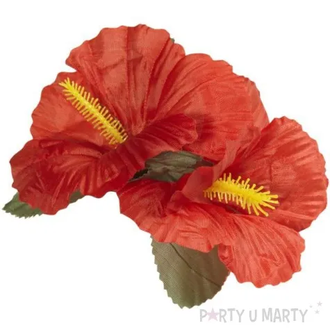 spinka do wlosow kwiaty hibiskus czerwony widmann