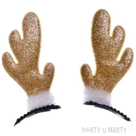 spinka do wlosow rogi renifera zloty brokatowy arpex 2szt