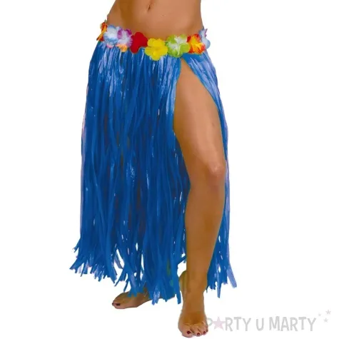 spodnica hawajska dluga niebieska guirca 75 cm