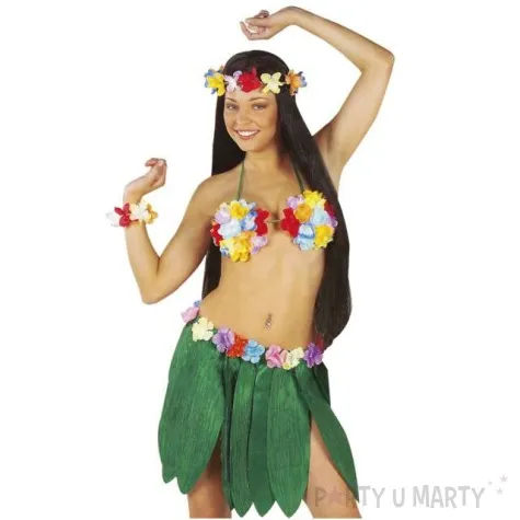 spodnica hawajska z lisci zielona widmann 40 cm