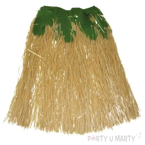 spodnica hawajska z listkiem ecru funny fashion 80 cm