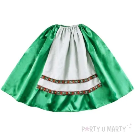 spodniczka goralka w fartuszku zielona kraszek 110 116