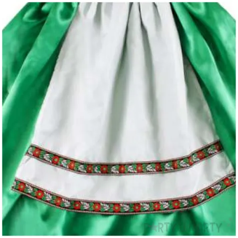 spodniczka goralka w fartuszku zielona kraszek 134 140