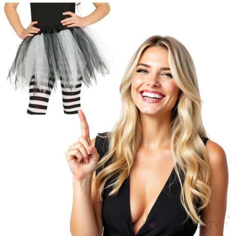 spodniczka tutu classic shine bialo czarna guirca 31 cm