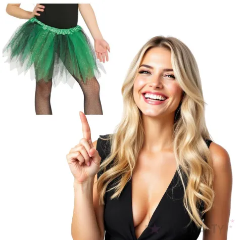 spodniczka tutu classic shine czarno zielona guirca 31 cm