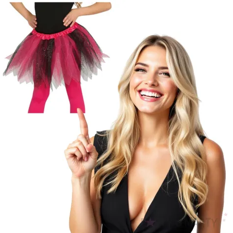 spodniczka tutu classic shine rozowo czarna guirca 31 cm