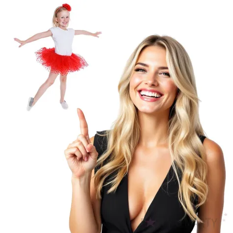 spodniczka tutu dziecieca czerwona godan 25cm