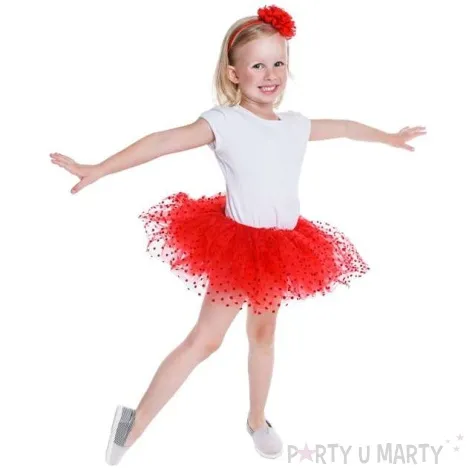 spodniczka tutu dziecieca czerwona godan 25cm