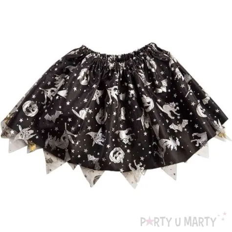 spodniczka tutu dziecieca na halloween czarno srebrna carnival toys