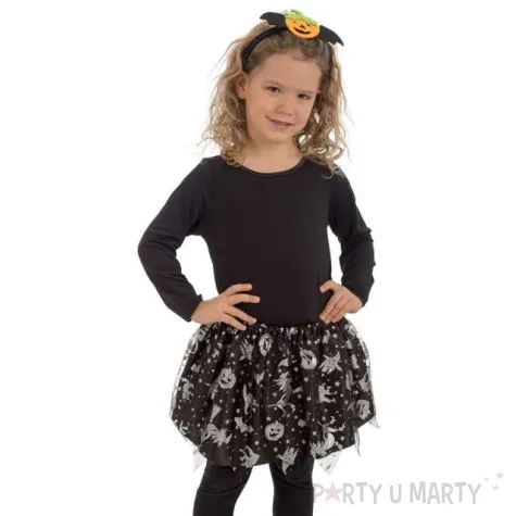 spodniczka tutu dziecieca na halloween czarno srebrna carnival toys