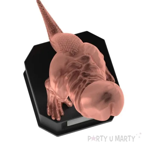 statuetka penisozaur urodzinowe trofeum rozowe zloto 17 cm