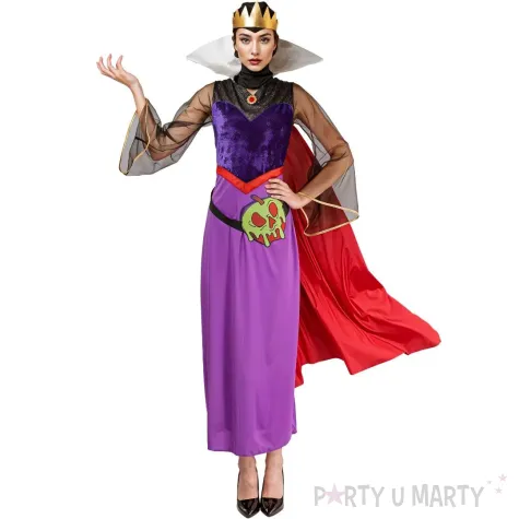 stoj damski na karnawal i halloween zla krolowa zestaw sukienka korona i torba rozm m