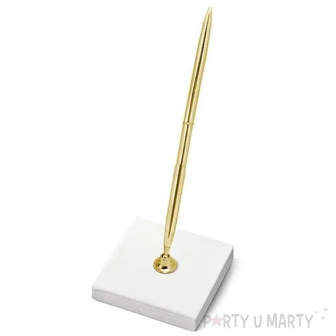 stojaczek z dlugopisem classic gold kremowy 16cm 1 szt