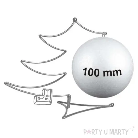 stojak do bombki choinka 100 mm srebrny