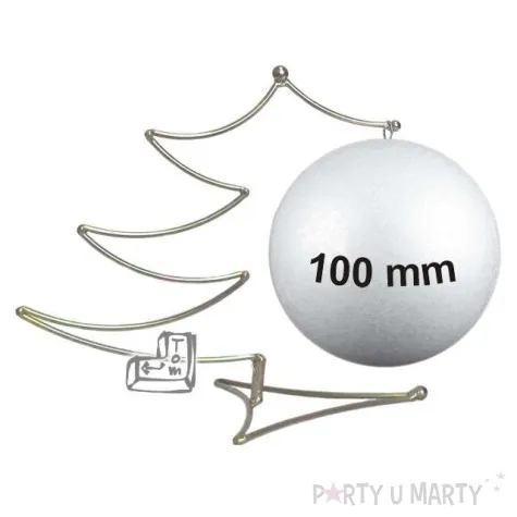 stojak do bombki choinka 100 mm zloty