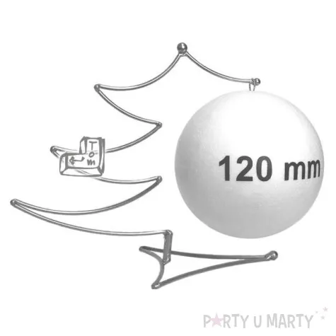 stojak do bombki choinka 120 mm srebrny