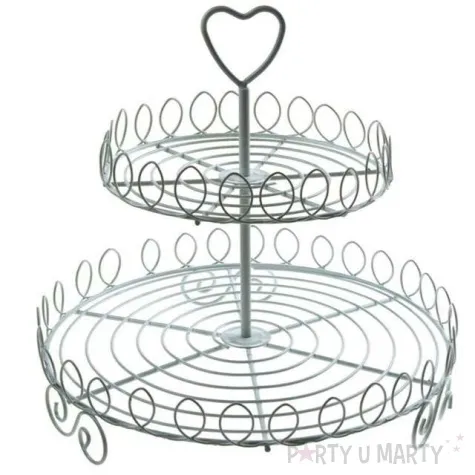 stojak na babeczki serpentyna mini srebrny