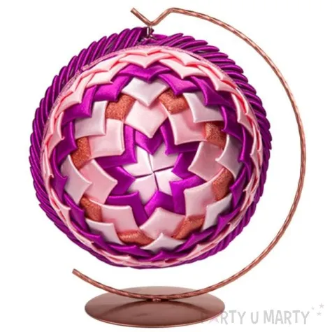 stojak na bombke classic pelny rozowe zloto czakos 15 cm