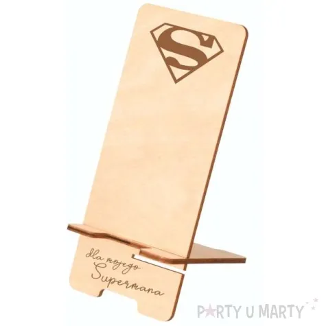 stojak na telefon dla mojego supermana drewno 19x9 cm