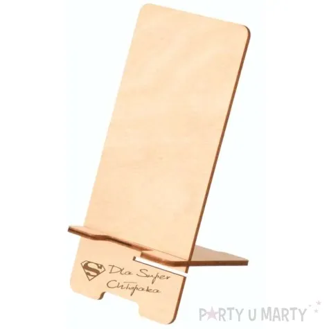 stojak na telefon dla super chlopaka drewno 19x9 cm