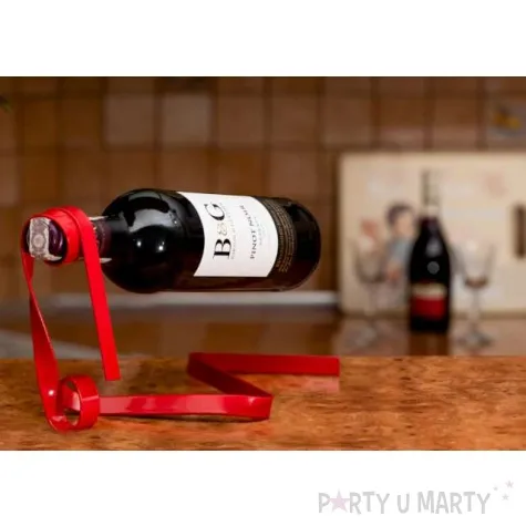 stojak na wino wstazka czerwony gadgetmaster