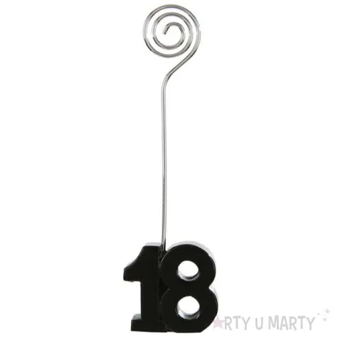 stojak na wizytowki 18 urodziny czarny santex 12 cm 2 szt