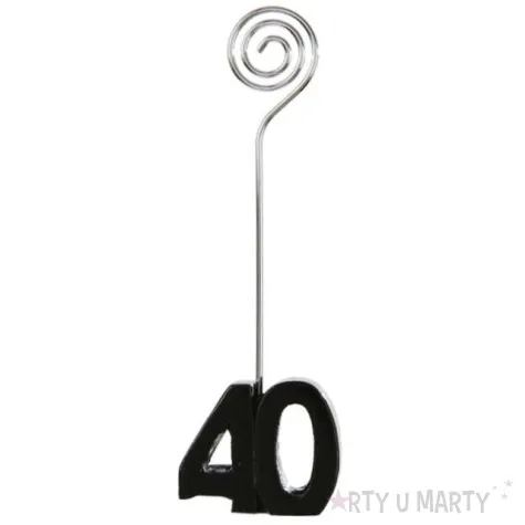 stojak na wizytowki 40 urodziny czarny santex 12 cm 2 szt