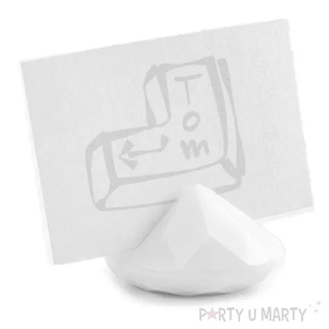 stojak na wizytowki diament bialy 40 mm 10 szt