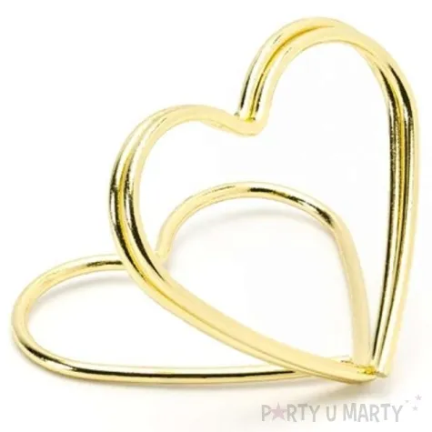 stojak na wizytowki serca zlote partydeco 2 5 cm 10 szt