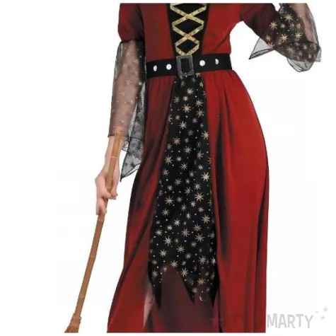 stroj damski czarownica na halloween andrzejki karnawal zestaw sukienka kapelusz pasek rozm s