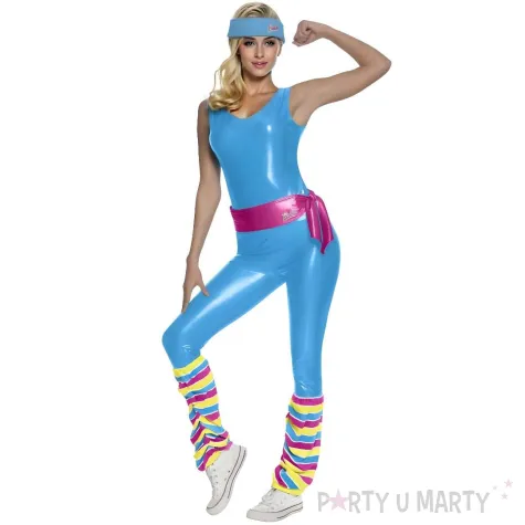 stroj damski lalka barbie zestaw fitness kombinezon opaska pasek ocieplacze rozm m