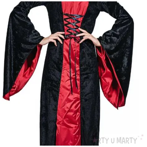 stroj damski na halloween i karnawal wampirzyca gotycka sukienka z kapturem rozm s